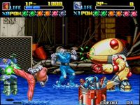 une photo d'Ã©cran de Robo Army sur SNK Neo Geo